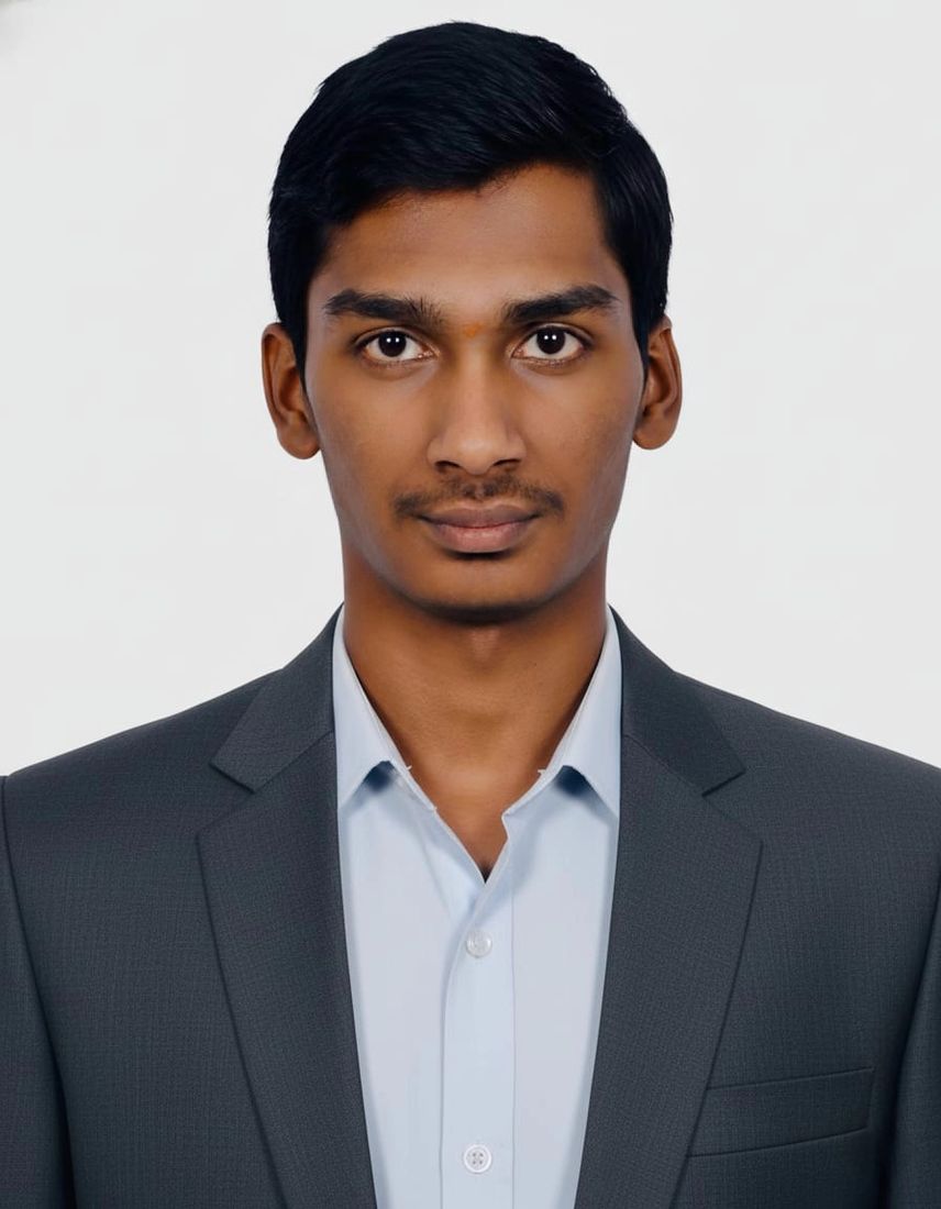 Portrait of Nuthan Anusuri in a grey blazer