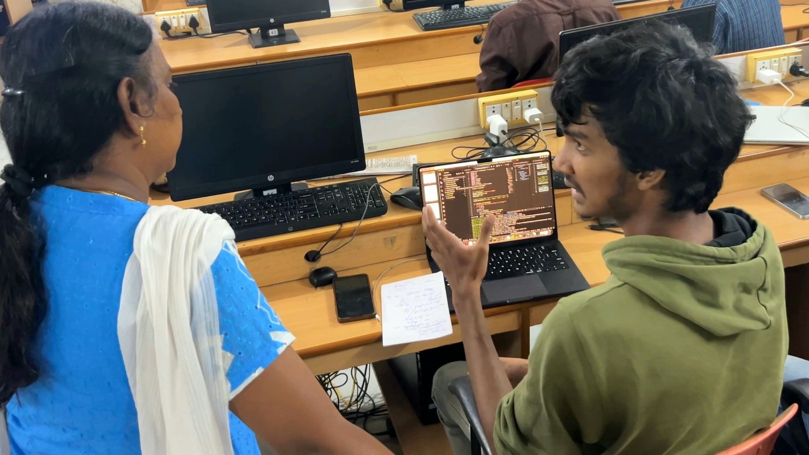 Nuthan walking a client through his code